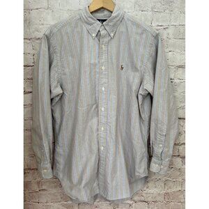 Polo Ralph Lauren Mens Classic Fit Striped Long Sleeve Oxford Shirt 16.5  32/33